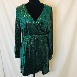 Emerald sequin Honey Punch Dress